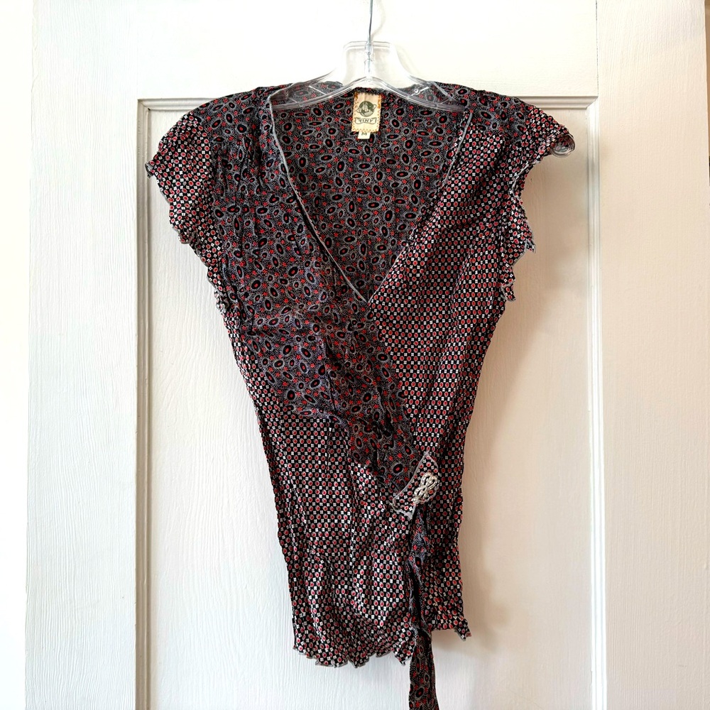 Anthropologie | Tiny Foulard Print Faux Wrap Top